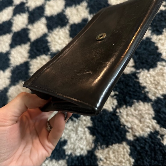 Vintage Coach Water Buffalo Leather envelope long wallet, Black - Picture 5 of 7
